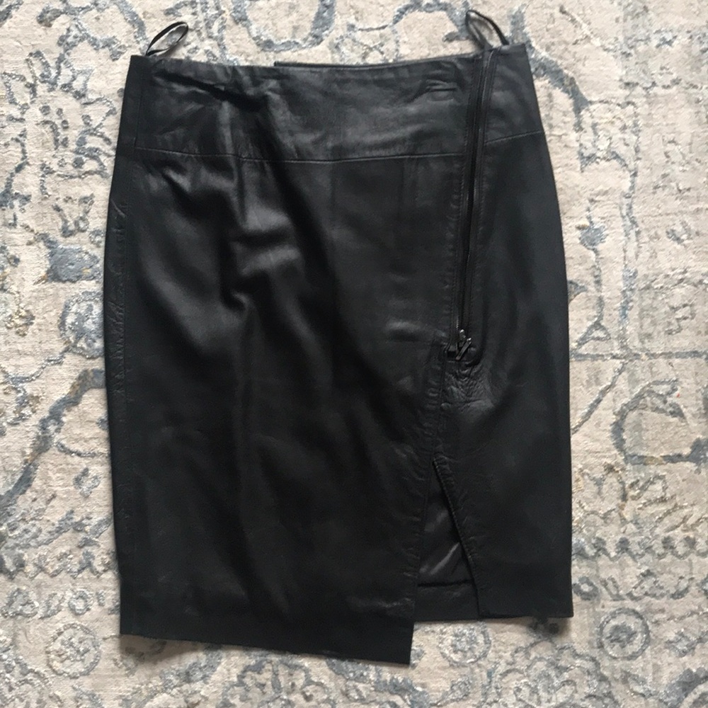 Black Leather Skirt - Size 2